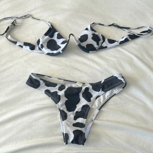 Small cow pattern swimsuit
